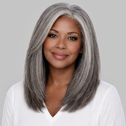Salt & Pepper Yaki Silk Pressed -  InVisiRoot® Clip-ins